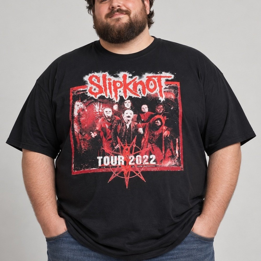 Slipknot T-shirt Tour 2022 Black Graphic Cotton Band Tee XXXL